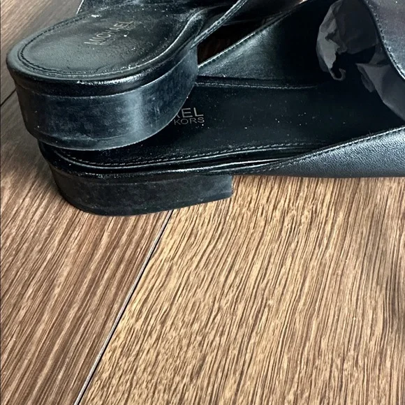 Michael Kors Nadia loafer. Black leather mules - Picture 4 of 6